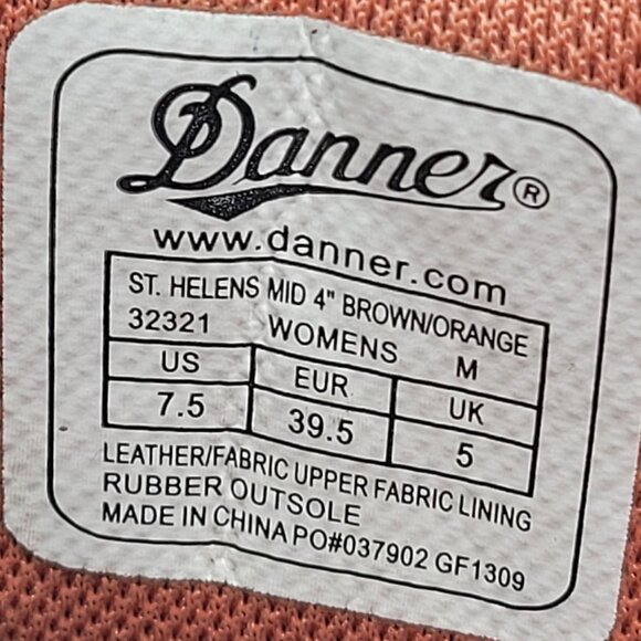 Danner St. Helens Mid 4" Gore-Tex Women's Brown Orange Hiking Boots US Size 7.5 - Picture 8 of 8
